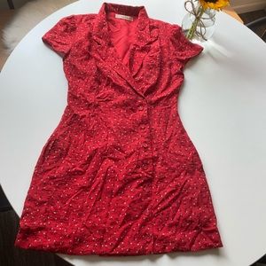 Red Floral Mini Dress